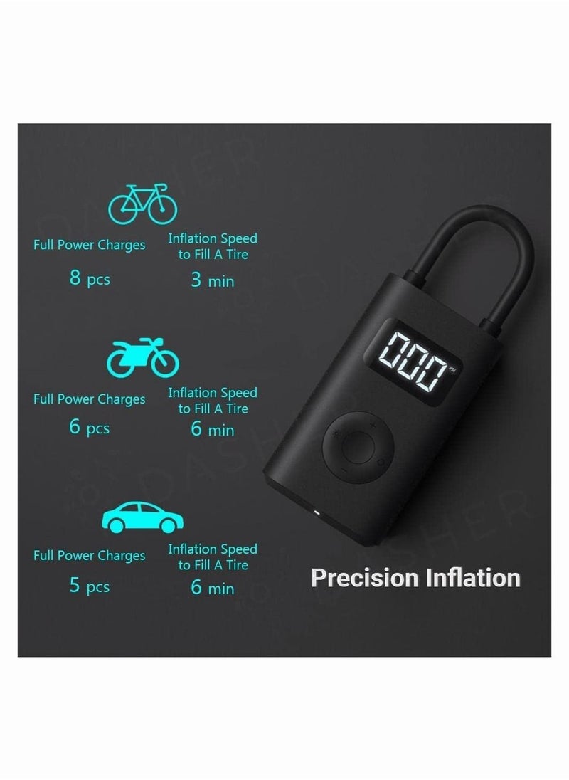 Generic - Xiaomi Portable Smart Digital Air Pressure Detection Electric Inflator Pump, Black, 124 X 71 X 45.3 mm - Image 1