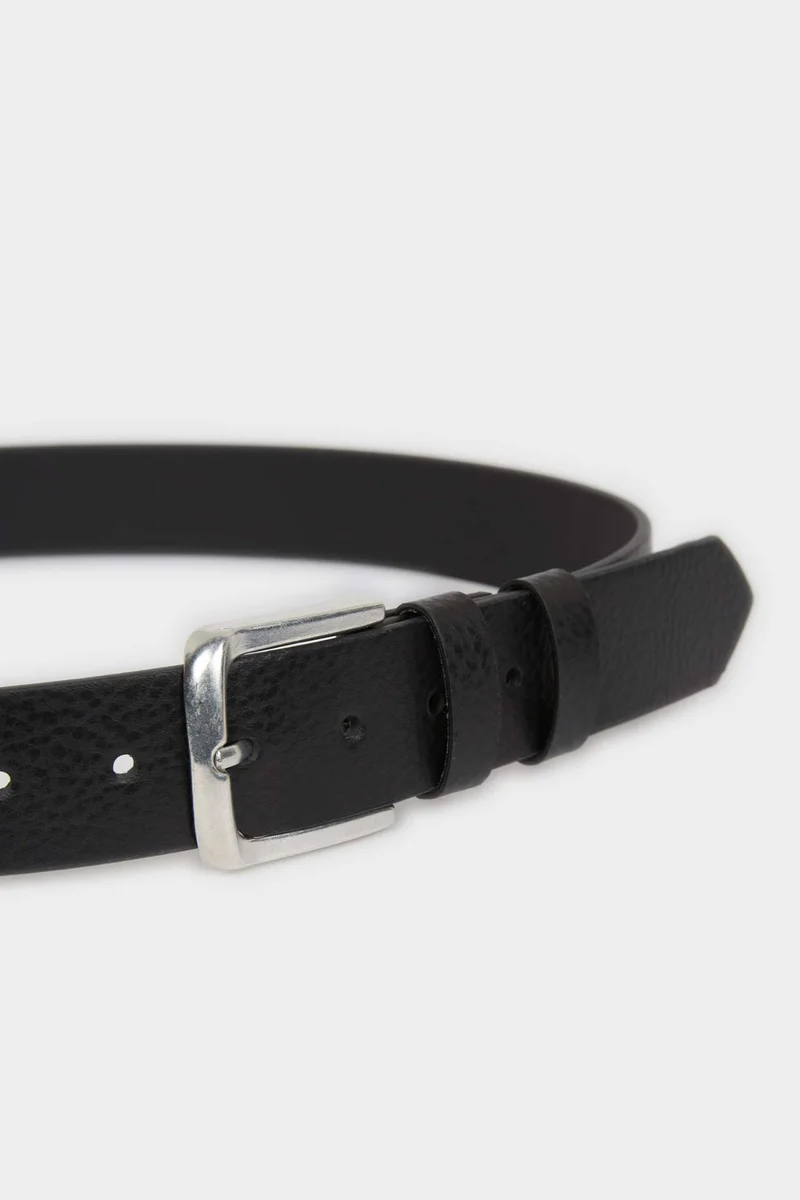 ديفاكتو Man Rectangle Clasp Faux Leather Jean Belt