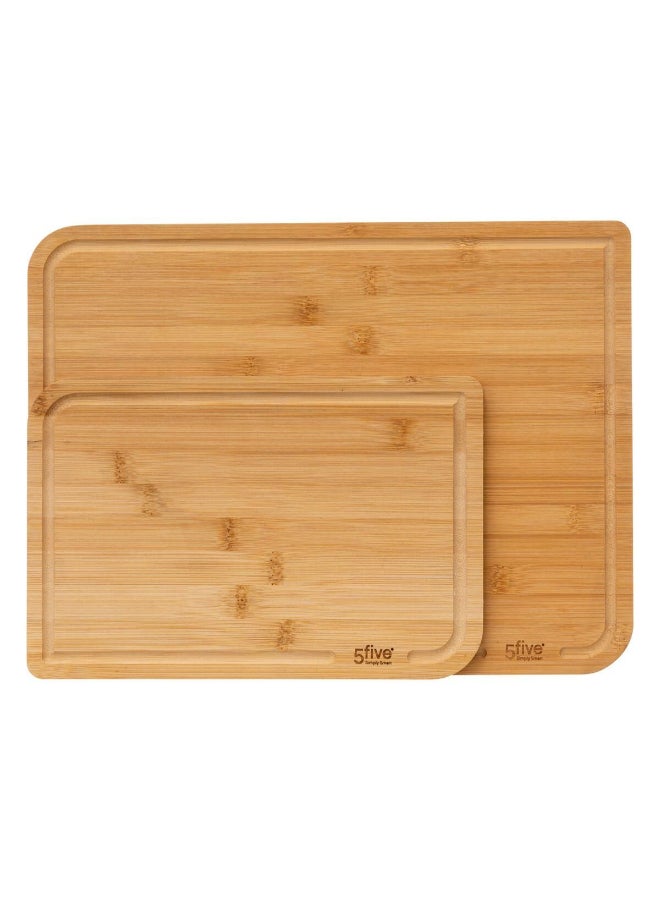 Five Simply Smart 2-Piece Rectangular Bamboo Cutting Board Set Brown  189699 - Image 2