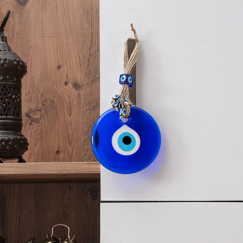 BCS Blue Evil Eye Decor Home Wall Hanging 4"" Glass Handmade Turkish Nazar Amulet Good Luck and Protection Charm - Image 3