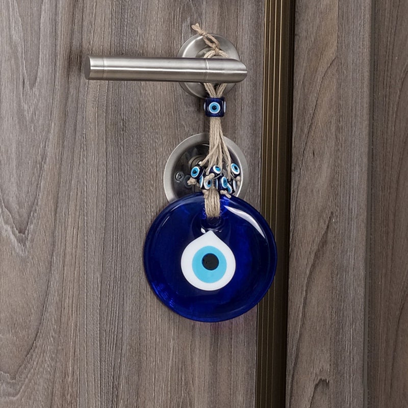 BCS Blue Evil Eye Decor Home Wall Hanging 4"" Glass Handmade Turkish Nazar Amulet Good Luck and Protection Charm - Image 5