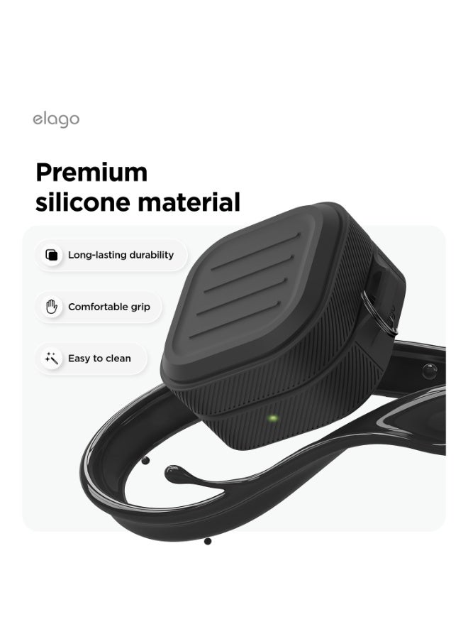 Elago Armor Hang for Samsung Galaxy Buds 4 and Galaxy Buds 4 Pro Case Cover with Carabiner - Black - Image 4