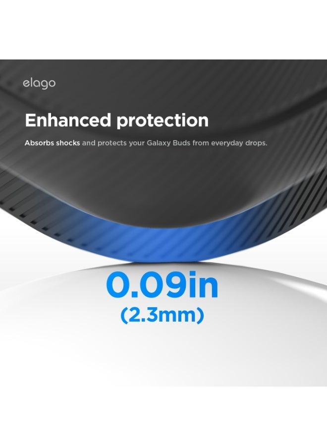 Elago Armor Hang for Samsung Galaxy Buds 4 and Galaxy Buds 4 Pro Case Cover with Carabiner - Black - Image 5
