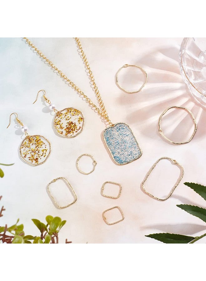 CHGCRAFT 48Pcs 2 Styles Open Back Bezel Pendants Geometric Hollow Frame Rectangle Ring Charms For Diy Uv Resin Pressed Flower Jewelry Making - Image 3