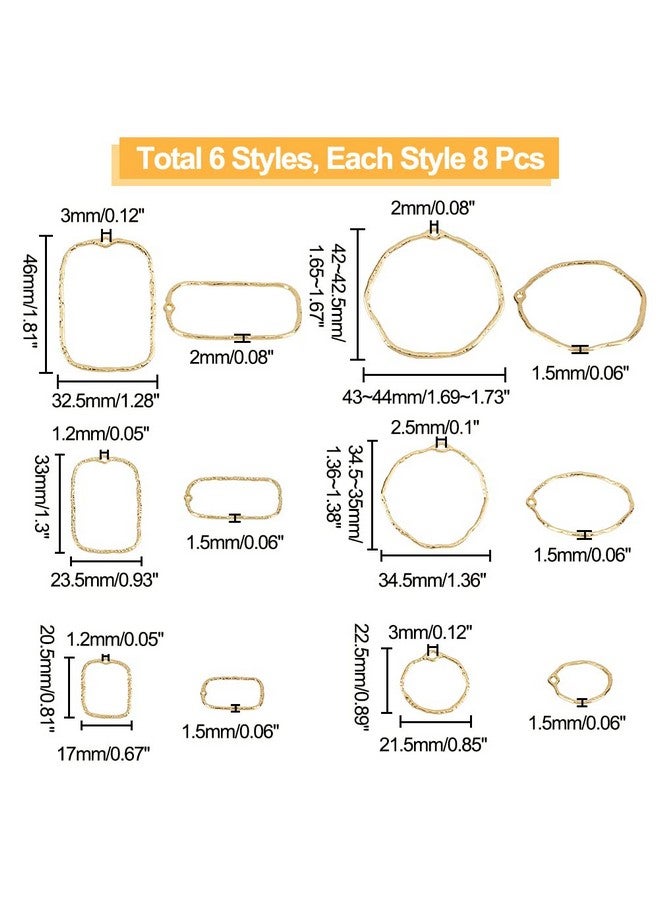 CHGCRAFT 48Pcs 2 Styles Open Back Bezel Pendants Geometric Hollow Frame Rectangle Ring Charms For Diy Uv Resin Pressed Flower Jewelry Making - Image 1