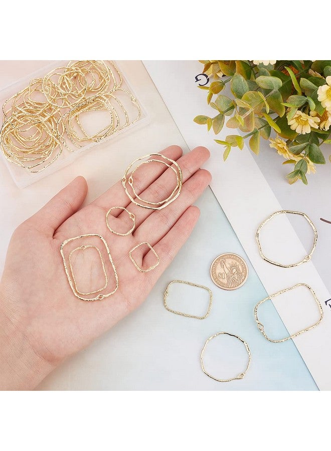 CHGCRAFT 48Pcs 2 Styles Open Back Bezel Pendants Geometric Hollow Frame Rectangle Ring Charms For Diy Uv Resin Pressed Flower Jewelry Making - Image 2