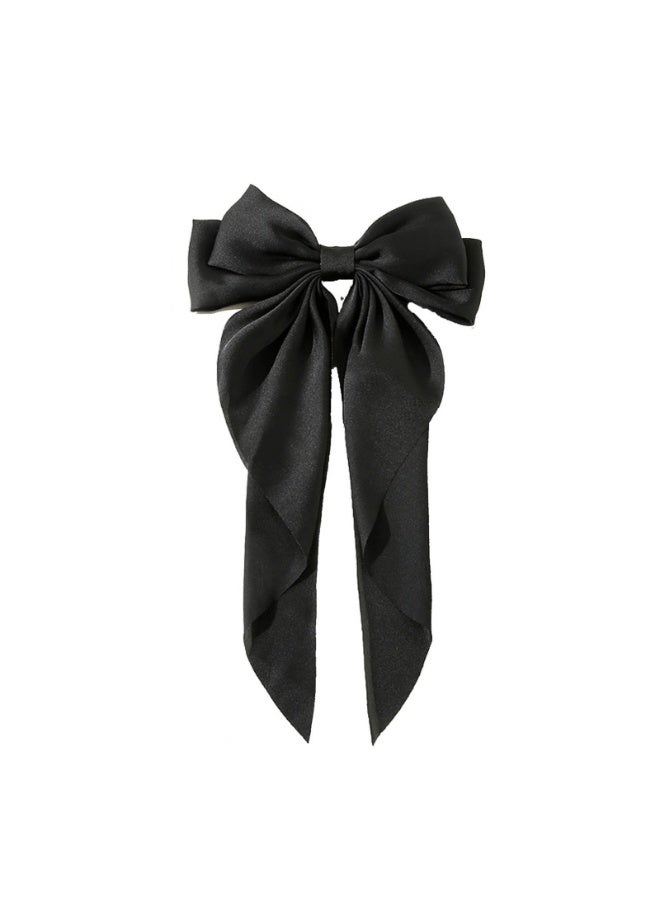 مشابك شعر كبيرة جدًا على شكل عقدة فيونكة مع شريط طويل للنساء والفتيات - Image 4