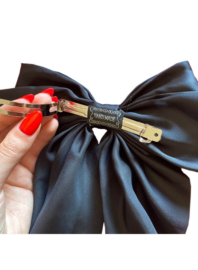 مشابك شعر كبيرة جدًا على شكل عقدة فيونكة مع شريط طويل للنساء والفتيات - Image 2