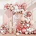 MEBAY 147PCS Rose Gold Balloon Garland Arch Kit Pearl Rose Gold Metallic White Nude Balloons with Confetti for Wedding Bridal Shower Princess Party Girl Birthday Baby Shower Decorations - Image 2