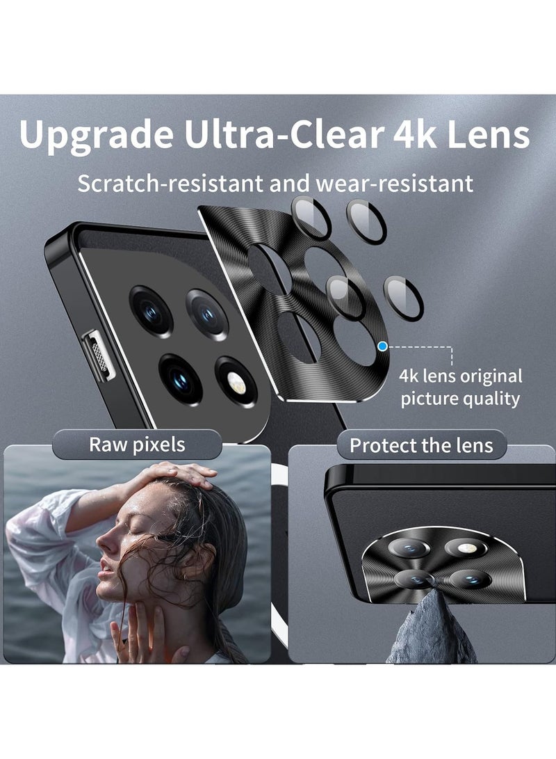 general Case Compatible with OnePlus 12, Metal Frame Bumper Case Matte PC Back Cover Ultra Thin Case with Lens Protection Support Magnetic Wireless Charging for OnePlus 12 5G - Image 4