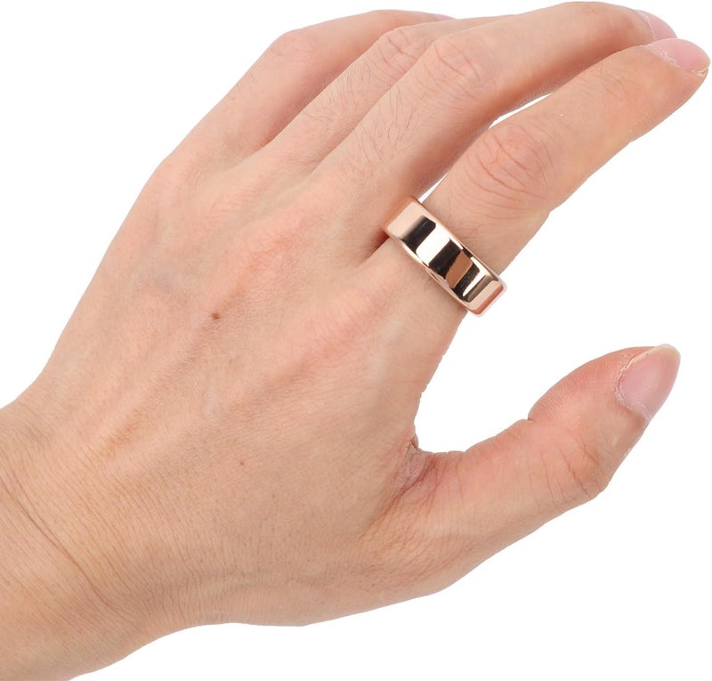 حلقة ، حلقة اللياقة البدنية الذكية من الفولاذ المقاوم للصدأ ، مقاومة للماء ، مع كابل الشحن ، متوافقة مع Android و iOS. الذهب - Image 5