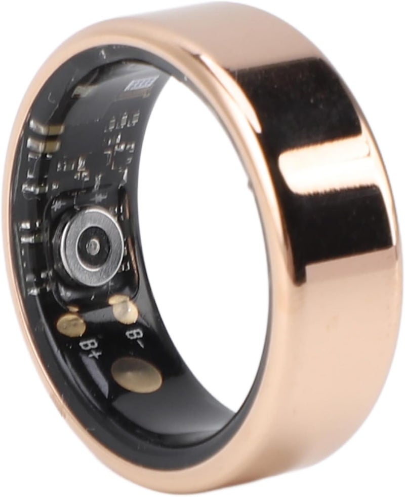 حلقة ، حلقة اللياقة البدنية الذكية من الفولاذ المقاوم للصدأ ، مقاومة للماء ، مع كابل الشحن ، متوافقة مع Android و iOS. الذهب - Image 1