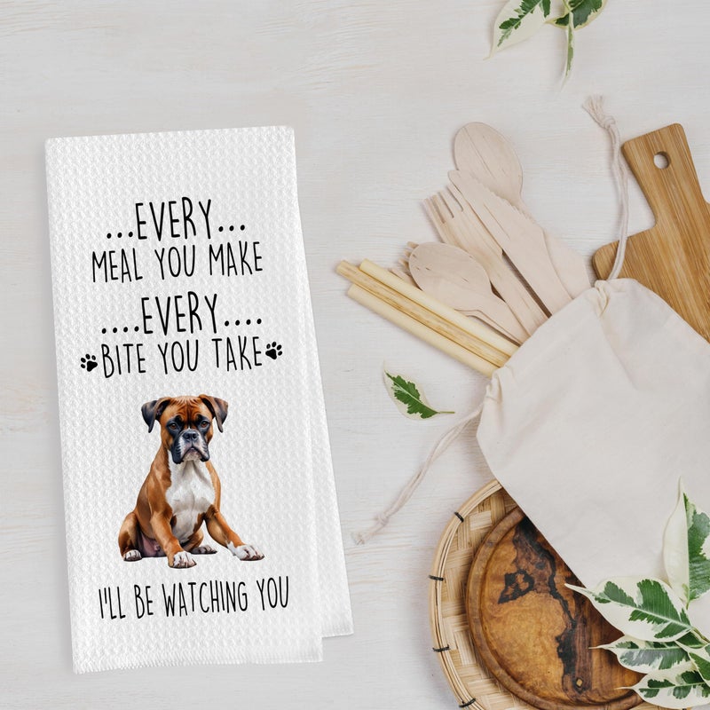 Geqtt Geqtt Boxer Dog Dish Towels Set - Funny Boxer Dog Gifts Decorative Waffle Weave Kitchen Towels  Boxer Dog Hand Towels  Boxer Dog Tea Towels  Boxer Dog Gifts (16?24 Inches  Set of 2) - Image 4