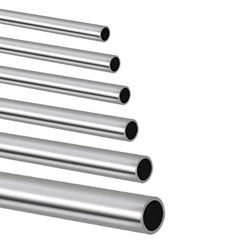 Tynulox 304 Stainless Steel Tube, 3-12.5mm OD, 0.5-1mm Wall, 305mm Length, Silver, Pack of 6 - Image 1