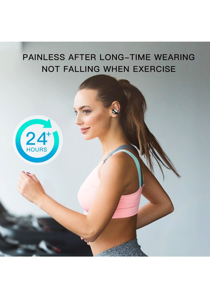 Excefore Wireless Earbuds with Earhooks Mini Bone Conduction Headphones Waterproof Bluetooth Earpiece Noise Canceling Headset Sports 5.0 Earphones for Cycling Driving, Gym, White - Image 5