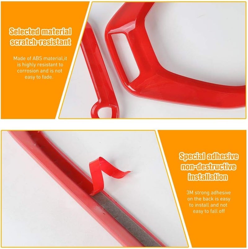 JeCar Car Top Roof Speaker Frame Trim Cover for 2018-2021 Jeep Wrangler JL JLU Gladiator JT (Red) - Image 3