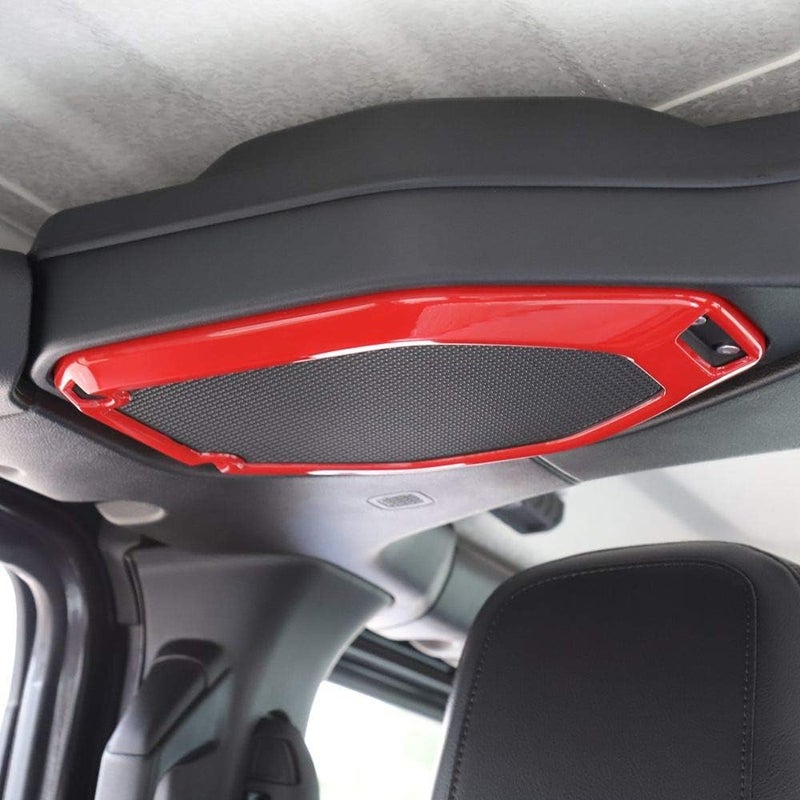 JeCar Car Top Roof Speaker Frame Trim Cover for 2018-2021 Jeep Wrangler JL JLU Gladiator JT (Red) - Image 5
