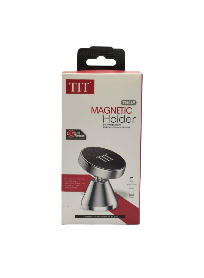 TIT Universal 360° Magnetic Mobile Holder for Car Dashboard Strong Magnet Grip, Metal Base Stand, Phone Mount for All Smartphones, Anti-Slip Adhesive Plate, Rotation Adjustable Navigation Support, TM049 - Image 2