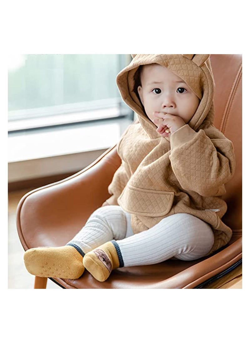 Excefore Baby Anti Slip Sock, 6 Pairs Non Skid Low Cut Socks No-Show Infant Cotton Cartoon Warm Slippers Floor Boat Ankle Socks  - Image 2