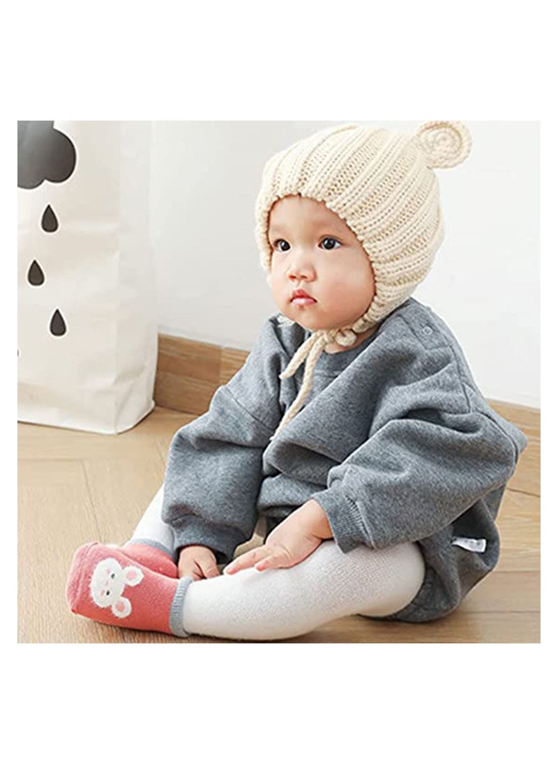 Excefore Baby Anti Slip Sock, 6 Pairs Non Skid Low Cut Socks No-Show Infant Cotton Cartoon Warm Slippers Floor Boat Ankle Socks  - Image 4