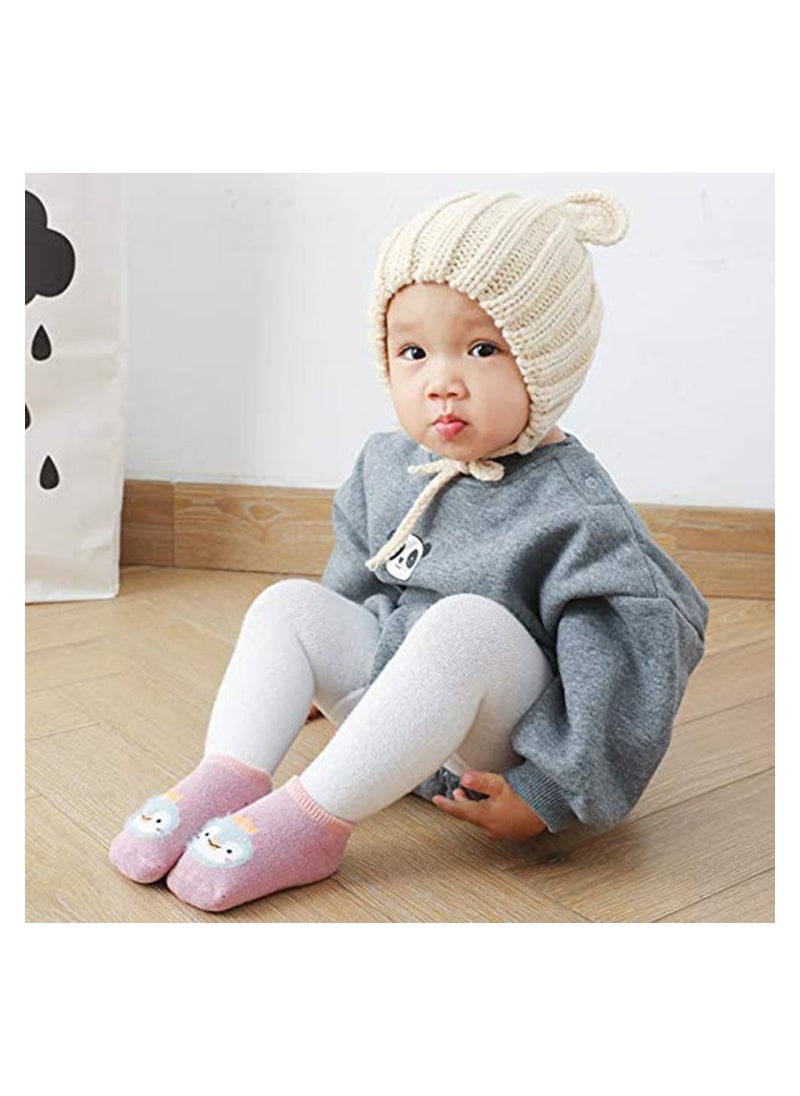 Excefore Baby Anti Slip Sock, 6 Pairs Non Skid Low Cut Socks No-Show Infant Cotton Cartoon Warm Slippers Floor Boat Ankle Socks  - Image 3