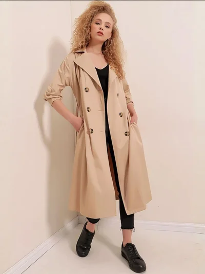 BIG DART BDART Double Breasted Long Trench Coat