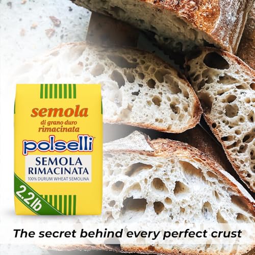 POLSELLI Italian Semola Flour, 11 lbs (5 kg), Fine Ground Semolina Rimachinata for Fresh Pasta, Bread, Durum Wheat, Product of Italy, - Image 5