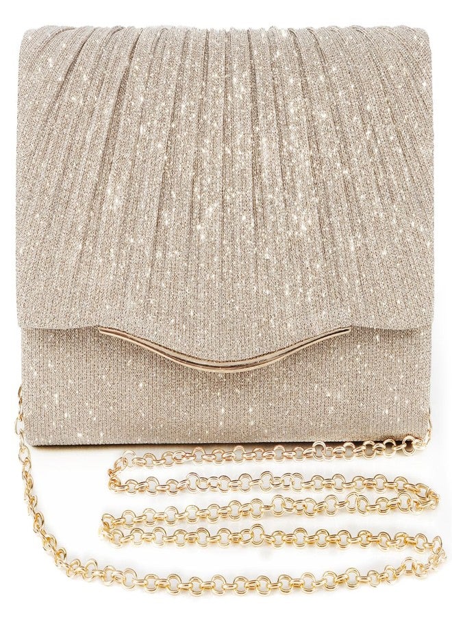 lovyoCoCo Clutch Purses for Women Formal Dressy Evening Bag Handbags Crossbody Bag for Wedding Cocktail Prom Party Elegance Charm (Champagne) - Image 1