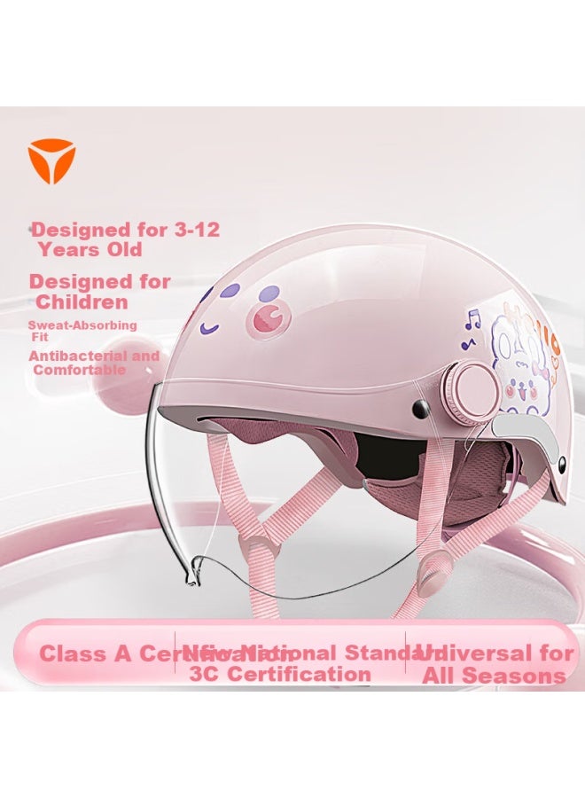 Yadi Children's Helmet, 3c Certified, New National Standard A-level, For Electric Bikes And Scooters, All-season Lightweight Cute Baby Safety Helmet, Sweet Rabbit Desig - Image 2