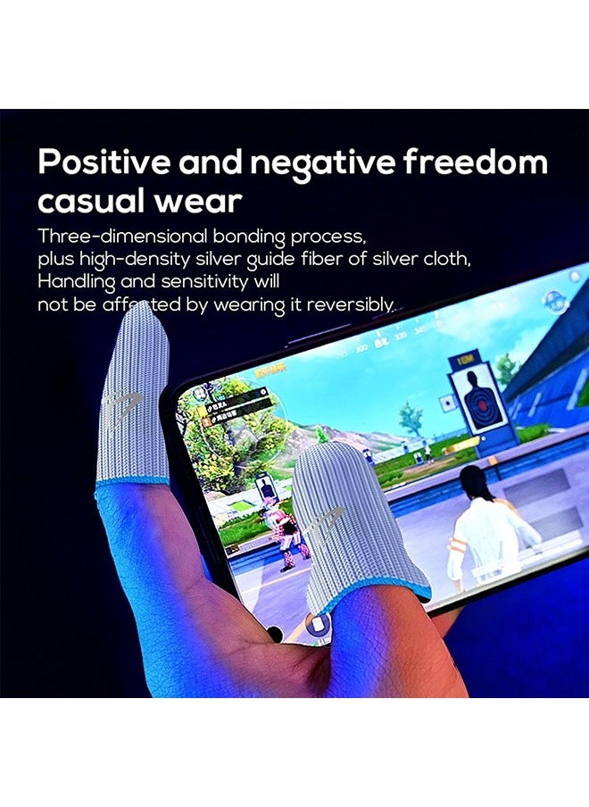 Beauenty 2-Pair Gaming Finger Sleeve with Box, Game Controller Finger Cover 0.3mm Ultra-thin Silver Fiber Seamless Breathable Thumbtip Sleeve Sweat Proof Gaming Finger Gloves Non-Scratch Finger Sleeve Game Accessory for PUBG/Cod/LOL/ROS  - Image 2