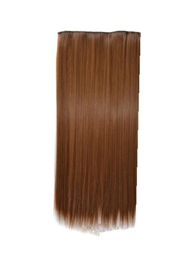 NIBEMINENT Synthetic Hair Extension Weft With 5 Clip Brown
