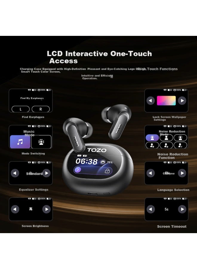 Tozo Nc20 Pro Adaptive Active Noise Cancelling Earbuds Smart Touchscreen True Wireless Bluetooth Earphones Ai Translation Long Battery Life Px8 Waterproof Hifi Sound - Image 5