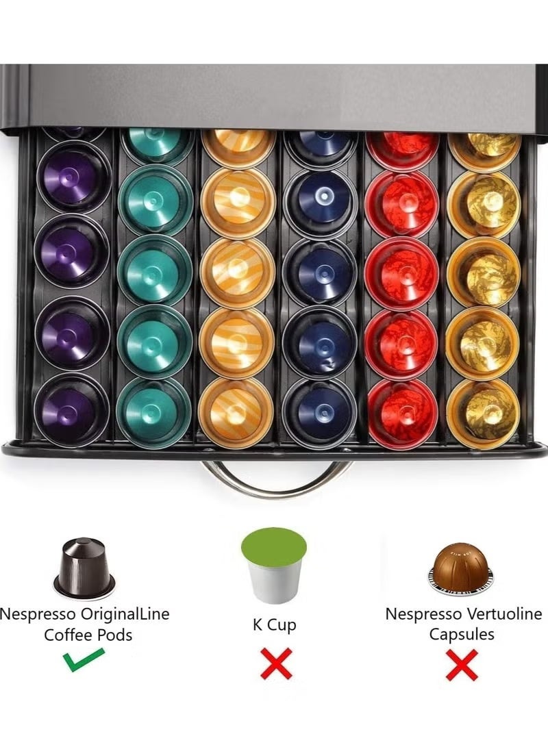 Coffee Pod Drawer, 36 Pcs Coffee Capsule Holder, Space-Saving Coffee Pods Organizer for Kitchen, Office (39 x 26 x 6.4 cm) - Image 3