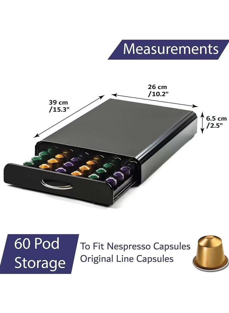 Coffee Pod Drawer, 36 Pcs Coffee Capsule Holder, Space-Saving Coffee Pods Organizer for Kitchen, Office (39 x 26 x 6.4 cm) - Image 2