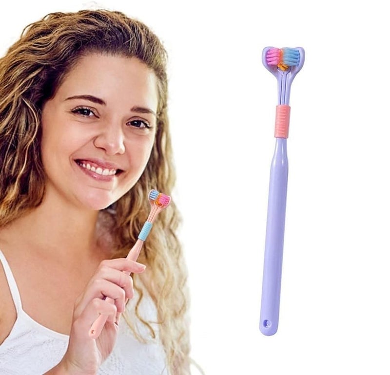 PUTHAK Three-Sided V-Shaped Toothbrush for Adults - Soft Bristle, Non-Slip Cleaning (Pack of 1) - Image 1