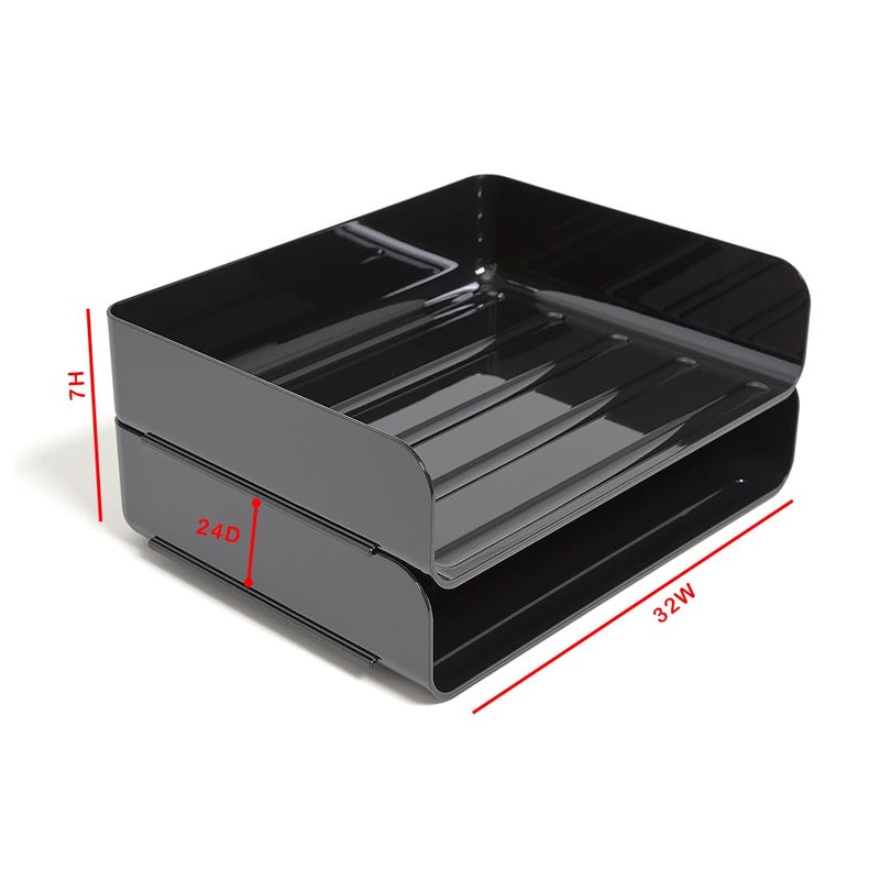 divinezon 4 Tier Magazine Rack, Files, Mails, Paper, Books Organizer Stackable Drawer Sorter | Plastic - Image 4