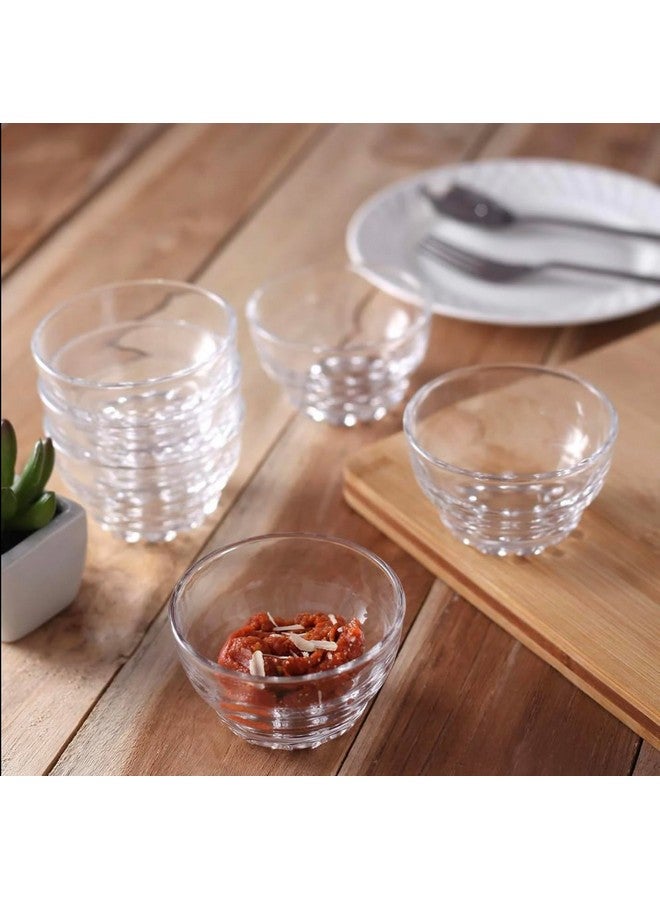 Homies HOMIES, Set of 6 Pieces, Glass, Lotus Bowls for Kitchen Prep, Dessert, Snack, Cereal, Fruit, Nuts, 150 ml Capacity, Clear  - Image 2