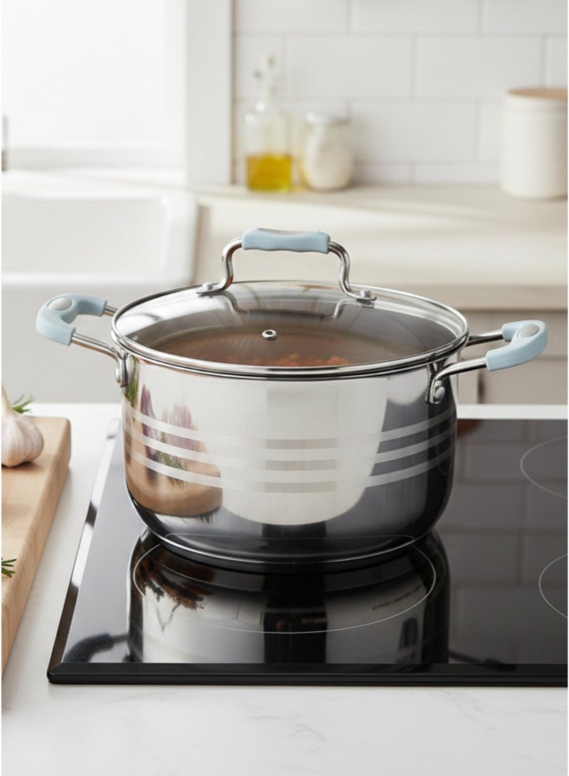 Wilson Stainless Steel Casserole With Blue Color Silicon Handle - Image 3