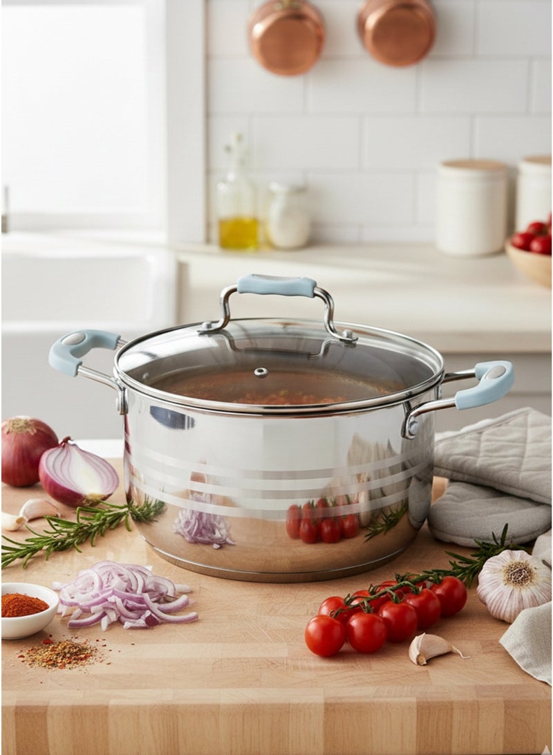 Wilson Stainless Steel Casserole With Blue Color Silicon Handle - Image 2