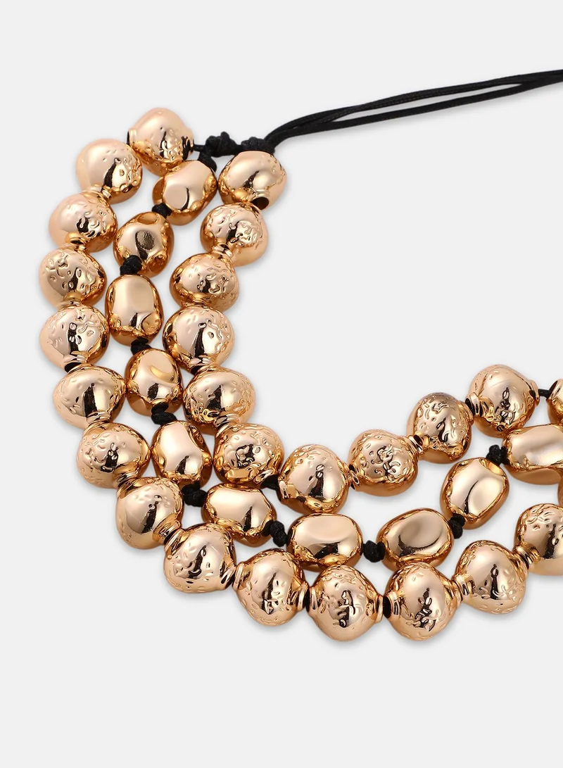 SOHI GrainÃ© Multi-Layer Artificial Necklace Jewellery