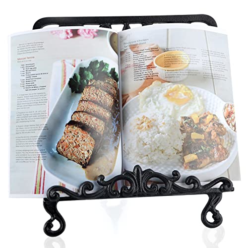 MOLIGOU Cast Iron Cookbook Stand, Recipe Book Holder, Display Stand Holder for Photo Album, Tablet - Image 2