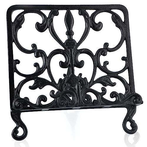 MOLIGOU Cast Iron Cookbook Stand, Recipe Book Holder, Display Stand Holder for Photo Album, Tablet - Image 1
