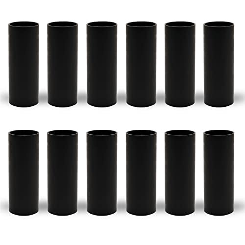 GooChan 2 3 4 6 7 Inch Black Plastic Candle Cover Sleeves,Chandelier Socket Sleeves,Candelabra Base E12 Socket Covers Set of 12 (3-Inch Long / 12-Pack) - Image 1