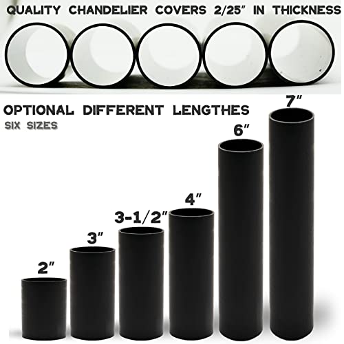 GooChan 2 3 4 6 7 Inch Black Plastic Candle Cover Sleeves,Chandelier Socket Sleeves,Candelabra Base E12 Socket Covers Set of 12 (3-Inch Long / 12-Pack) - Image 4