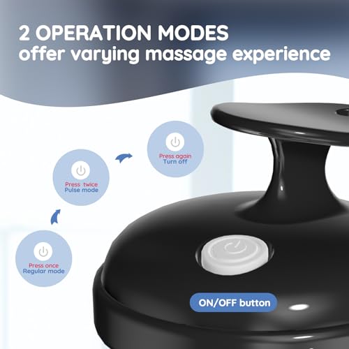 Queenwill Electric Handheld Hair Massager, Cordless Hair Scalp Massager Portable Head Scratching Massager with 2 Modes Vibration Comb for Hair Growth, Deep Cleansing and Stress Relaxation - Image 2
