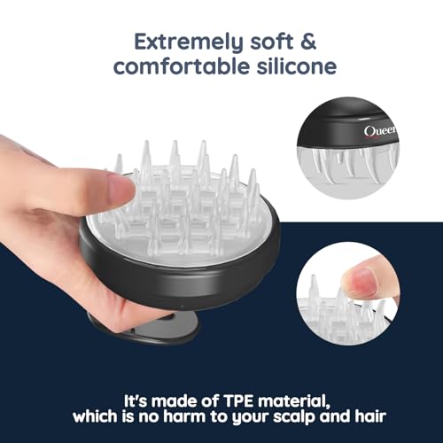 Queenwill Electric Handheld Hair Massager, Cordless Hair Scalp Massager Portable Head Scratching Massager with 2 Modes Vibration Comb for Hair Growth, Deep Cleansing and Stress Relaxation - Image 3