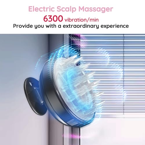 Queenwill Electric Handheld Hair Massager, Cordless Hair Scalp Massager Portable Head Scratching Massager with 2 Modes Vibration Comb for Hair Growth, Deep Cleansing and Stress Relaxation - Image 5