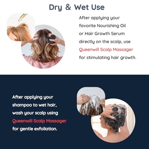 Queenwill Electric Handheld Hair Massager, Cordless Hair Scalp Massager Portable Head Scratching Massager with 2 Modes Vibration Comb for Hair Growth, Deep Cleansing and Stress Relaxation - Image 4