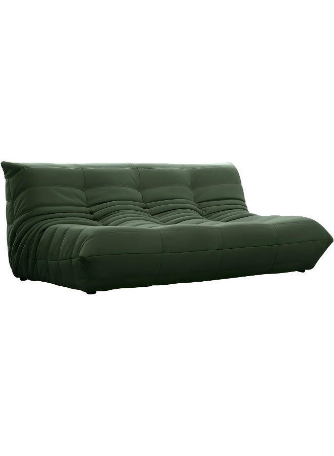 Comfynest Modern Tufted Cushions Armless Living Room Wooden Standard Seating - Suede 180 X 102 X 70 Cm Blackish Green - Image 1