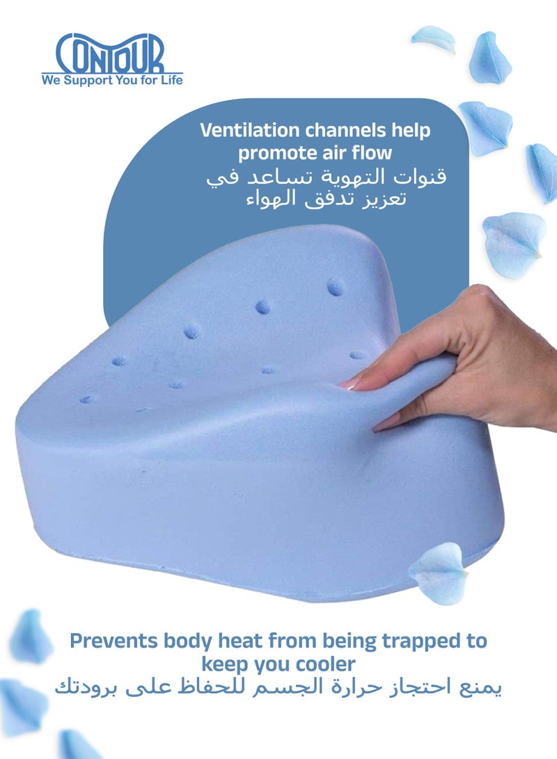 Contour Legacy Cool Gel Leg & Knee Pillow | Memory Foam Support | Sciatica & Joint Pain Relief | Cooling Technology | 53 x 22 x 10 CM | Ideal for Side Sleepers - Image 5